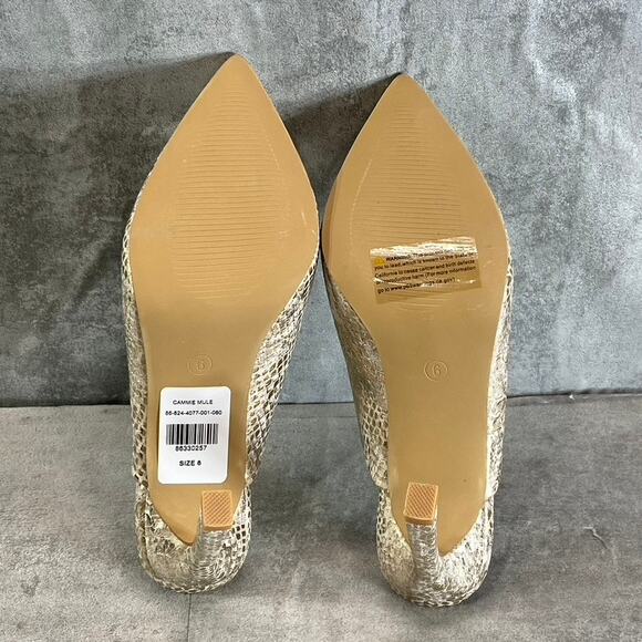 NEW YORK & COMPANY Women's Gold Snake Print Cammie Pointed-Toe Mule SZ 6 - Picture 7 of 10